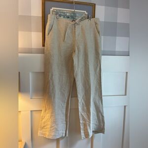 Linen Cream Pants Size Large